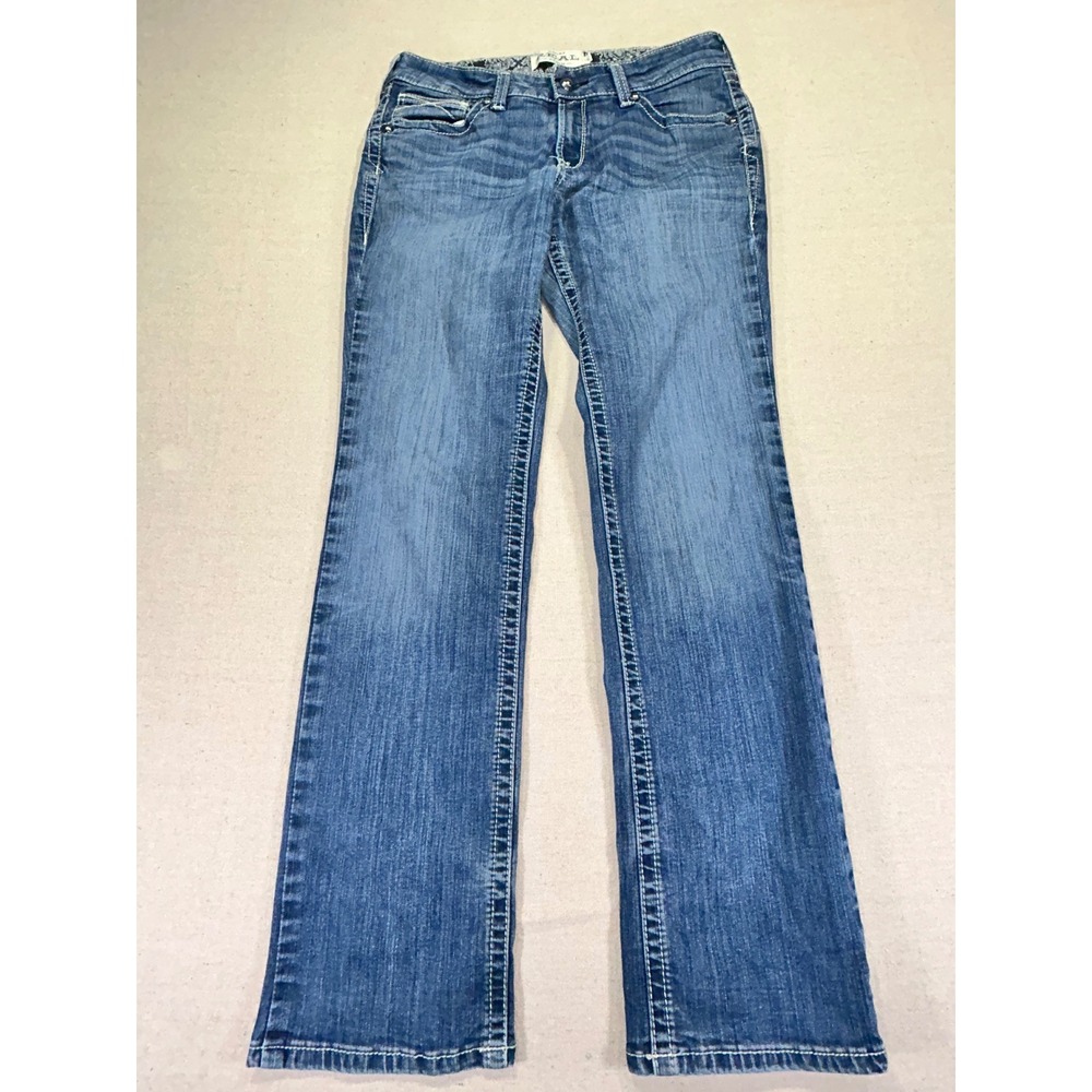Ariat Men's 32L Denim Jeans Ocean Real Straight Heavy Stitch Western Wear